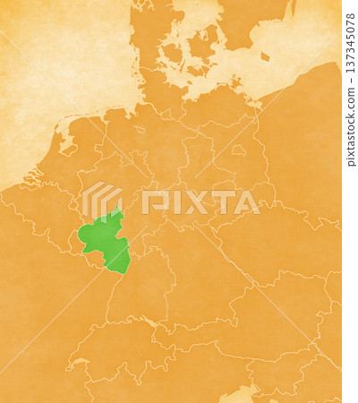 Ocher map of Germany - Rhineland-Palatinate Ocher map of Germany - Rhineland-Palatinate 137345078