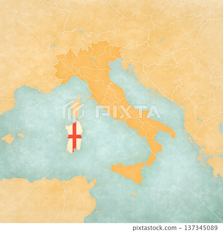 Map of Italian Peninsula - Sardinia Map of Italian Peninsula - Sardinia 137345089