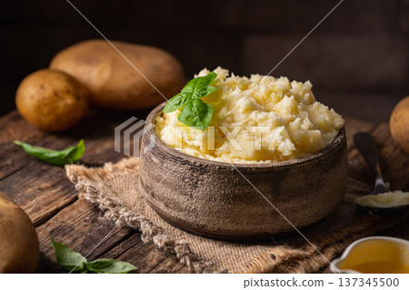 Mashed potatoes in bowl Mashed potatoes in bowl 137345500