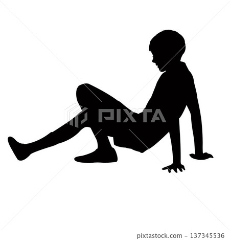 a boy body silhouette vector 137345536