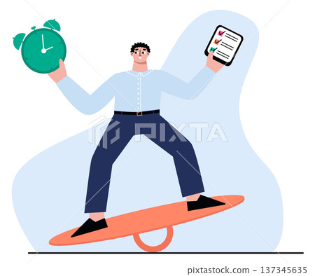 Effective work task management process color icon. Effective work task management process color icon. 137345635