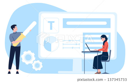 Brand guidelines development. Web frontend design concept Brand guidelines development. Web frontend design concept 137345733