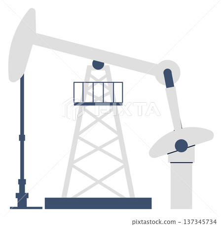 Oil extraction manufacture. Industrial fuel well icon 137345734
