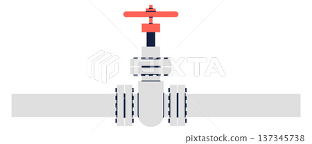 Gas pipe color icon. Industrial pipeline valve Gas pipe color icon. Industrial pipeline valve 137345738