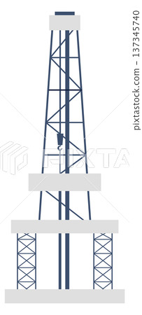 Oil platform color icon. Petroleum rig tower Oil platform color icon. Petroleum rig tower 137345740