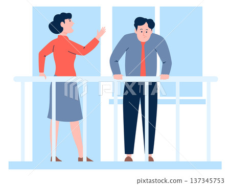 Woman angry yell at man. Bad relationship color icon Woman angry yell at man. Bad relationship color icon 137345753