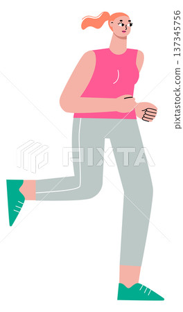 Training young woman jogging. Active lifestyle exercise Training young woman jogging. Active lifestyle exercise 137345756