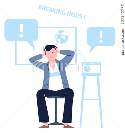 Fomo anxiety. News overload. Social media stress 137345777