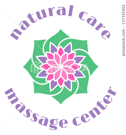 Massage center natural care logo. Salon label Massage center natural care logo. Salon label 137345802
