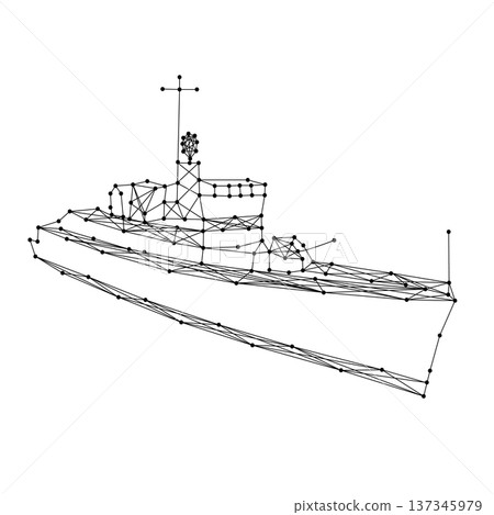 warship destroyer from abstract futuristic polygonal black lines and dotswarship destroyer from abstract futuristic polygonal black lines and dots warship destroyer from abstract futuristic polygonal black lines and dotswarship destroyer from abstract futuristic polygonal black lines and dots 137345979