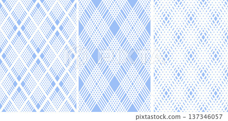 Set of Seamless Diamonds Patterns. Light Blue Textures. Set of Seamless Diamonds Patterns. Light Blue Textures. 137346057
