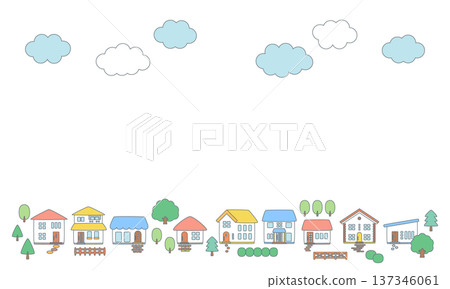 Townscape frame background material_edge 137346061
