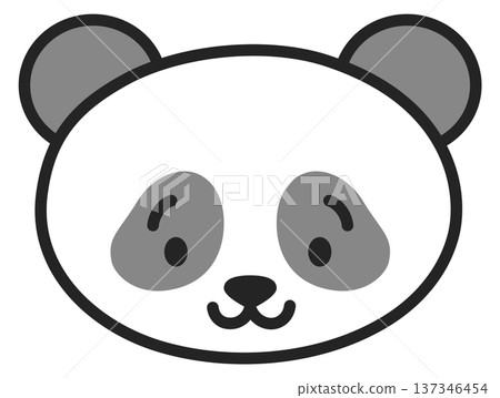 Panda face. Cute emoji. Smiling exotic animal 137346454