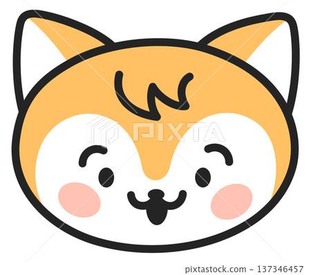 Fox face kawaii avatar. Smiling forest animal Fox face kawaii avatar. Smiling forest animal 137346457
