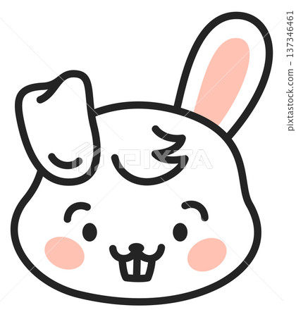Funny rabbit kawaii emoji. Cute bunny icon 137346461