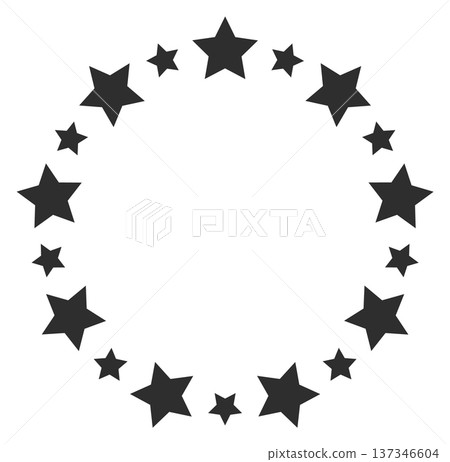 Award frame. Black star border. Decorative shape Award frame. Black star border. Decorative shape 137346604