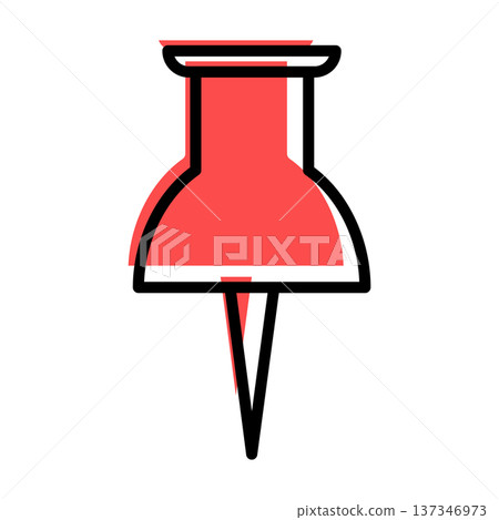 icon of stationery button contour cartoon style with red shadow 137346973