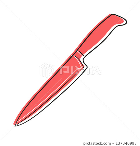 icon of knife contour cartoon style with red shadow icon of knife contour cartoon style with red shadow 137346995
