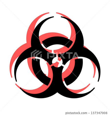 biohazard black icon with red shadow biohazard black icon with red shadow 137347008