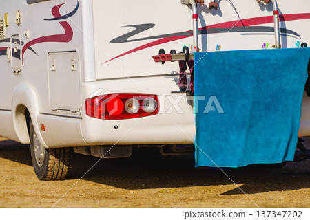 Caravan with clothes to dry Caravan with clothes to dry 137347202