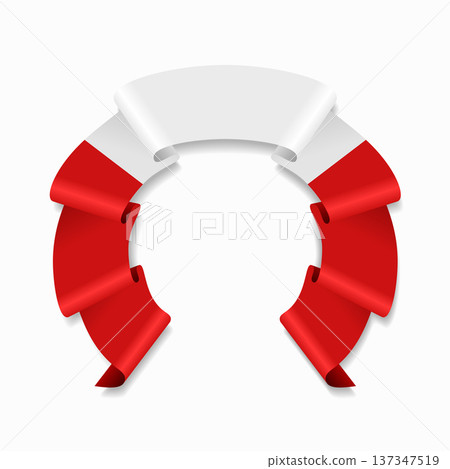 Peruvian flag circular wavy ribbon, ideal for patriotic design themes. Vector illustration. Peruvian flag circular wavy ribbon, ideal for patriotic design themes. Vector illustration. 137347519