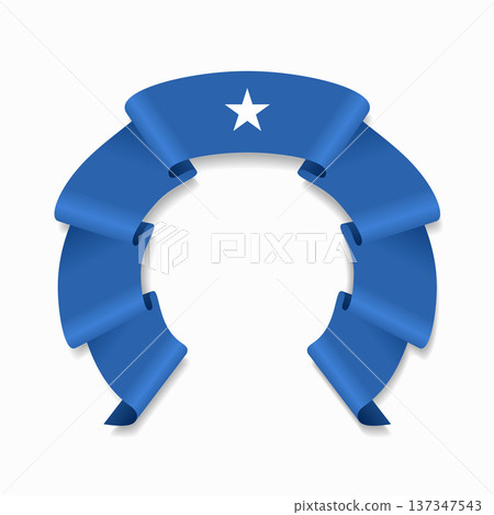 Somalian flag circular wavy ribbon, ideal for patriotic design themes. Vector illustration. 137347543