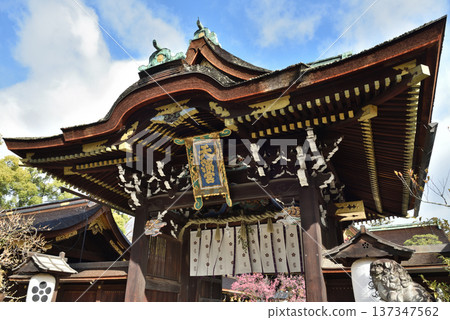 早春時節的北野天滿宮三古門（京都市上京區） 137347562