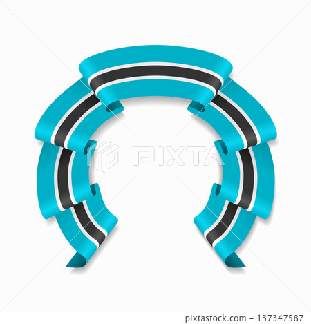 Botswanan flag circular wavy ribbon, ideal for patriotic design themes. Vector illustration. Botswanan flag circular wavy ribbon, ideal for patriotic design themes. Vector illustration. 137347587