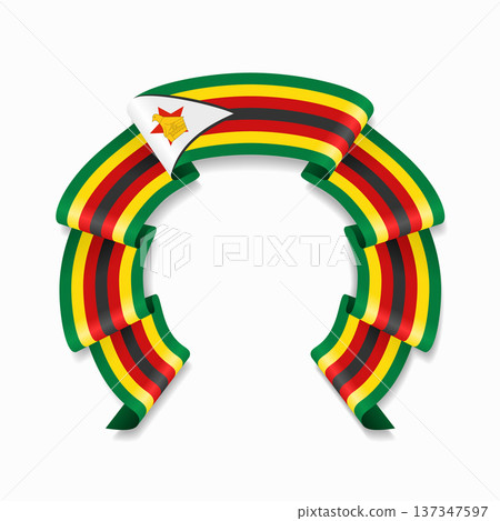 Zimbabwean flag circular wavy ribbon, ideal for patriotic design themes. Vector illustration. Zimbabwean flag circular wavy ribbon, ideal for patriotic design themes. Vector illustration. 137347597