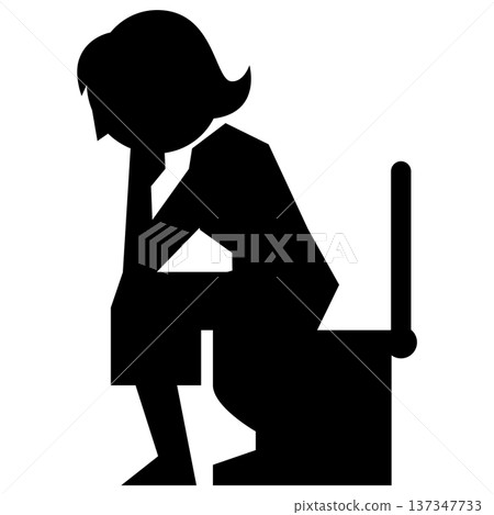 Woman thinking in the toilet 137347733