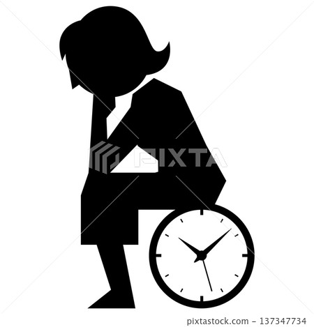 Woman thinking about time Woman thinking about time 137347734