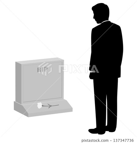 站在墓碑前的人 137347736