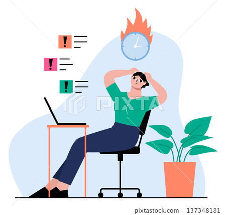 Work tasks deadline. Freelancer stress color concept 137348181