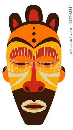 Tribal african mask. Ethnic souvenir. Ornate face 137348214
