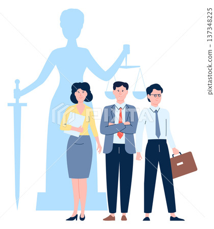 Legal team. Professional lawyers company workers icon Legal team. Professional lawyers company workers icon 137348225