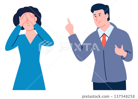 Ignoring negative talking man. Frustrated relationship concept Ignoring negative talking man. Frustrated relationship concept 137348258
