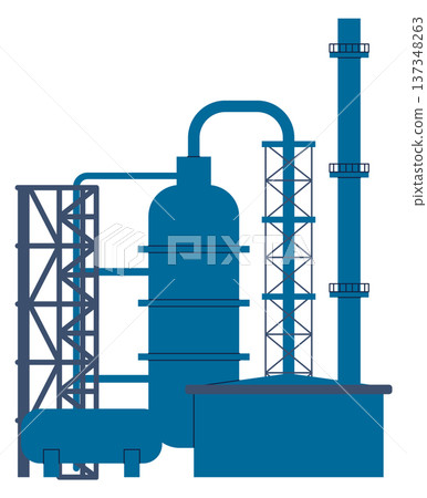Chemical factory icon. Petrol production manufacture silhouette Chemical factory icon. Petrol production manufacture silhouette 137348263