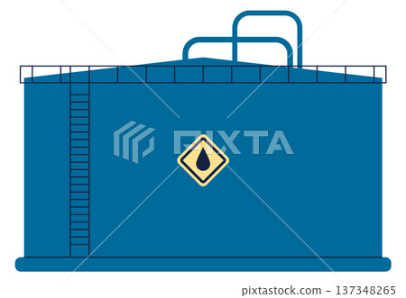 Oil tank icon. Fuel storage color symbol Oil tank icon. Fuel storage color symbol 137348265