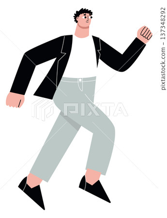 Business character hurrying. Man in formal corporate outfit Business character hurrying. Man in formal corporate outfit 137348292