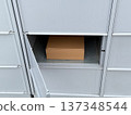 Package delivery in residential parcel locker box. 137348544