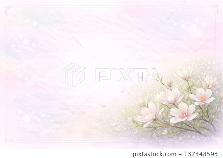 畫框材質：花朵，白色玉蘭 137348593