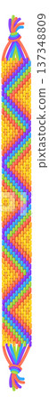 Woven bracelet. Diy thread wristband cartoon pattern Woven bracelet. Diy thread wristband cartoon pattern 137348809