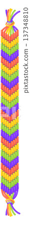 Friendship bracelet. Rainbow color zig zag ornament Friendship bracelet. Rainbow color zig zag ornament 137348810