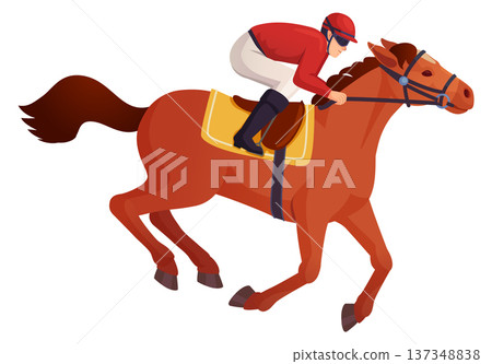Rider horse gallop. Professional sport racing animal 137348838