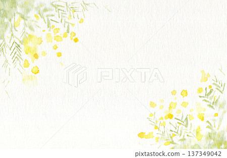 水彩黃色花朵邊框,春花自然背景素材 水彩黃色花朵邊框,春花自然背景素材 137349042