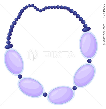 Classic bead necklace. Elegant lady accessory icon Classic bead necklace. Elegant lady accessory icon 137349277