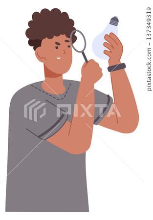 Man explore idea. Problem solution research concept Man explore idea. Problem solution research concept 137349319