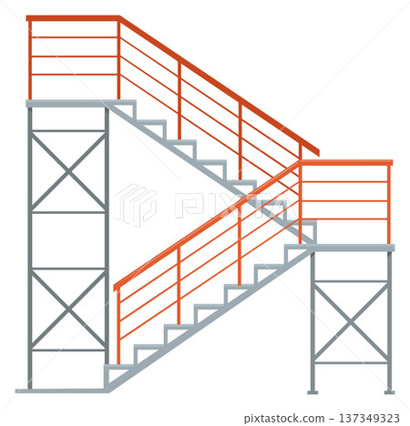 Stair flights. Architectural construction side view icon 137349323
