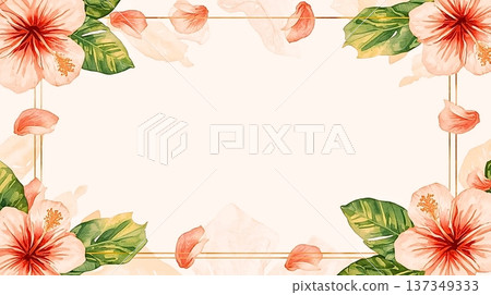 柔和的水彩芙蓉夏季設計背景 137349333