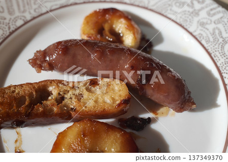 Traditional Catalan Sweet Butifarra Sausage 137349370